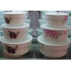 供應廠家批量陶瓷碗三件套 骨質瓷保鮮碗 微波爐專用