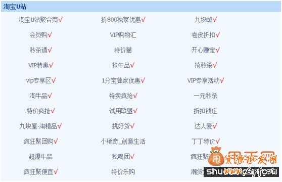 淘寶U站網站大集合及加入淘寶U站的好處