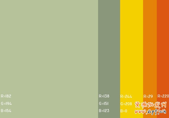 最舒服的顏色搭配值，很有用哦，特別是做設計的！！
